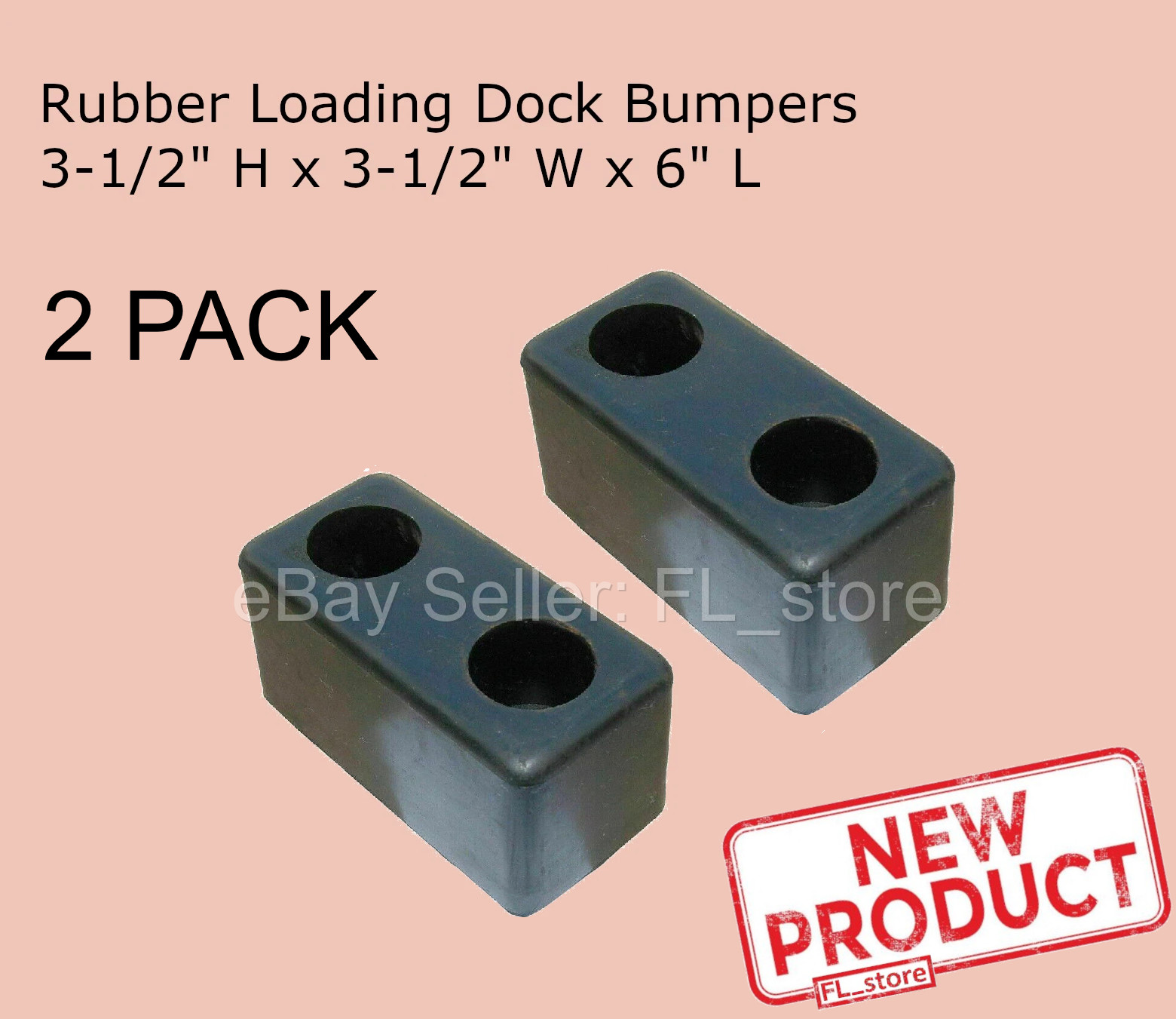 2 PACK Loading Dock Bumpers 6 in Rubber Boat Warehouse Trailer Truck Bolt On NEW