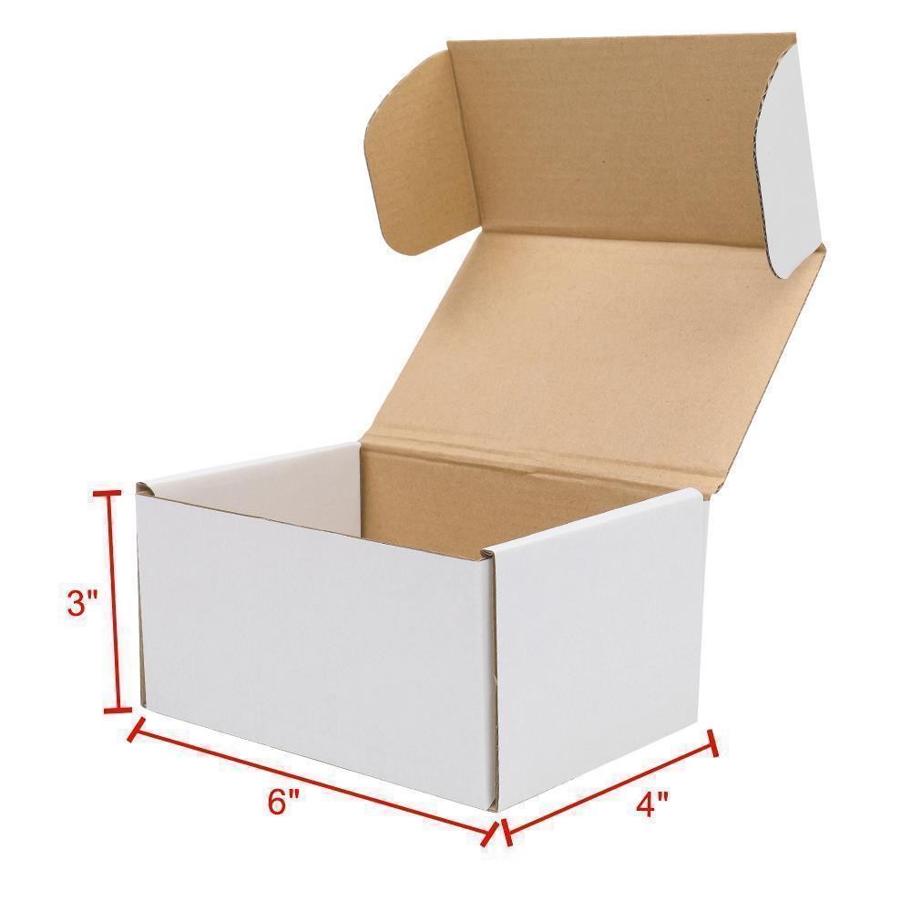 WHITE CORRUGATED MAILERS 6x4x3 50 100 200 Shipping Packing Boxes Mailers