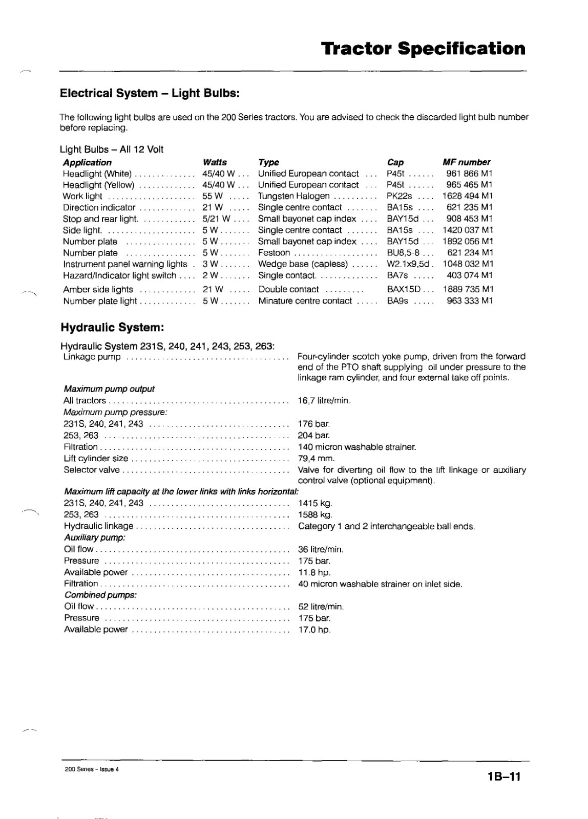 Massey Ferguson Tractors Service Manual Repair 230 231 231S 235 240 241 243 245