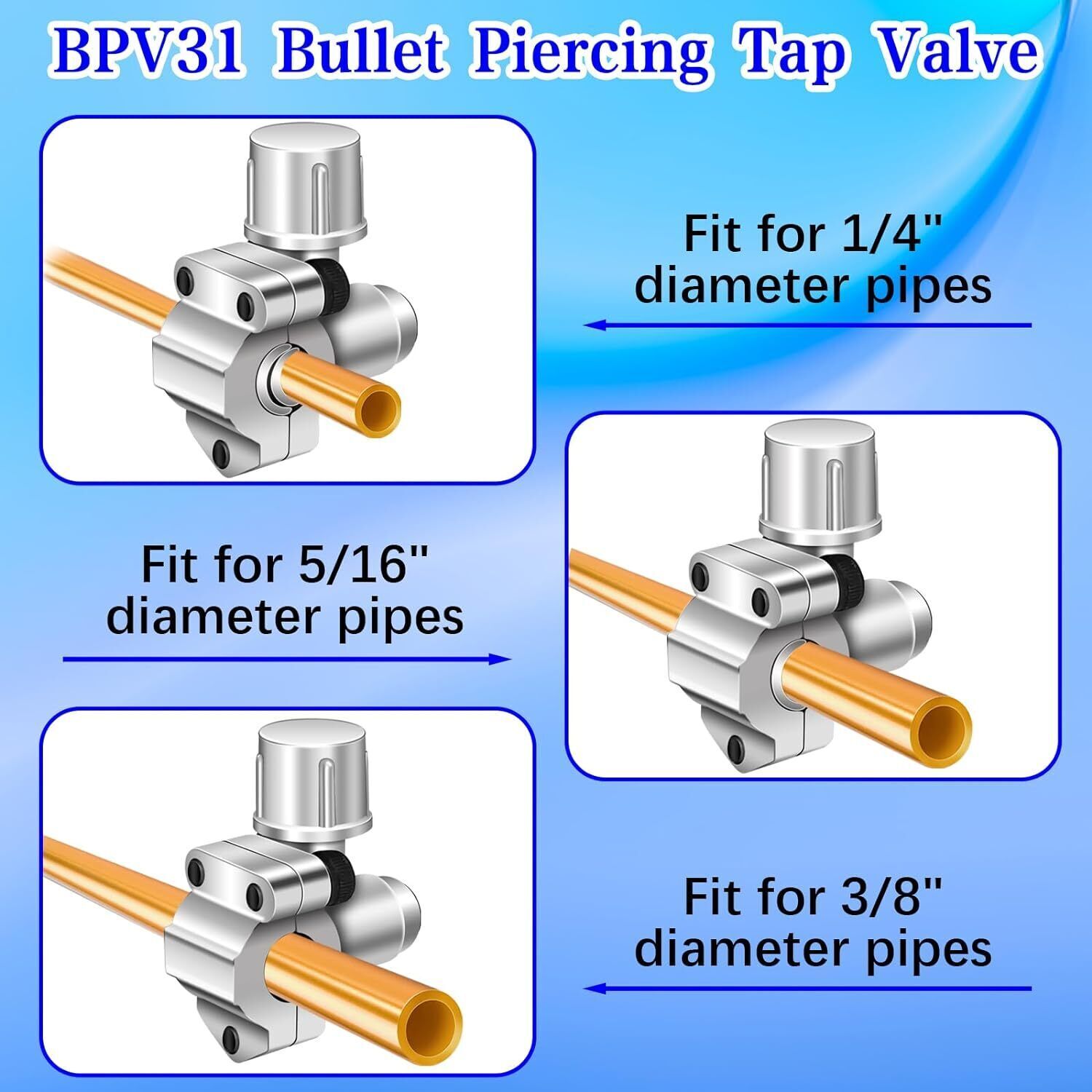 4/8/12/16/20X BPV31 Bullet Piercing Valve Kit For A/C Refrigeration Lines NEW