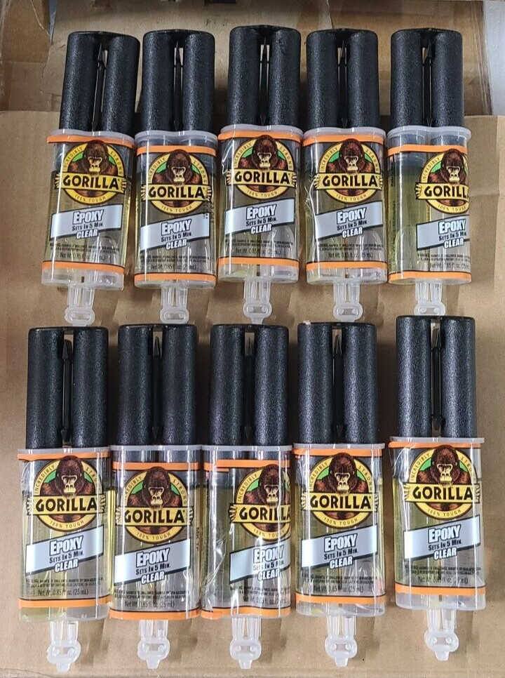 (10) Gorilla Epoxy Glue Liquid 0.85 oz/ Syringe – Clear