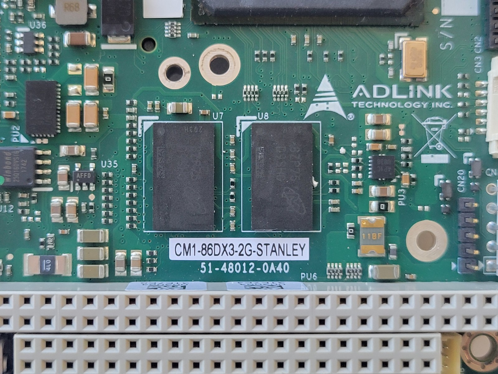 ADLINK PC/104 SBC CM1-86DX3 Stanley Vortex86DX3 CPU 2GB Ram w/ Cables