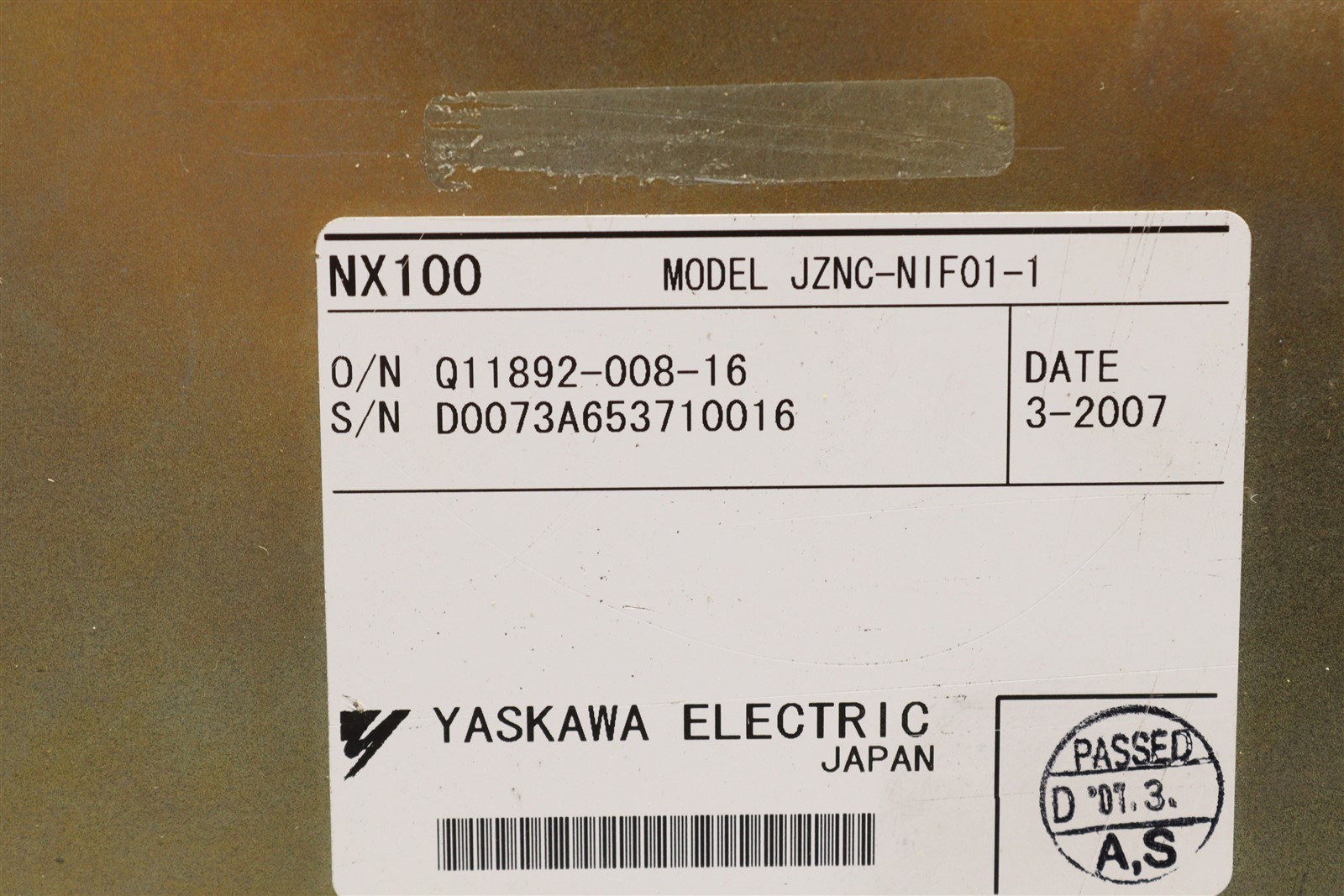 YASKAWA NX100 I/O INTERFACE JZNC-NIF01-1