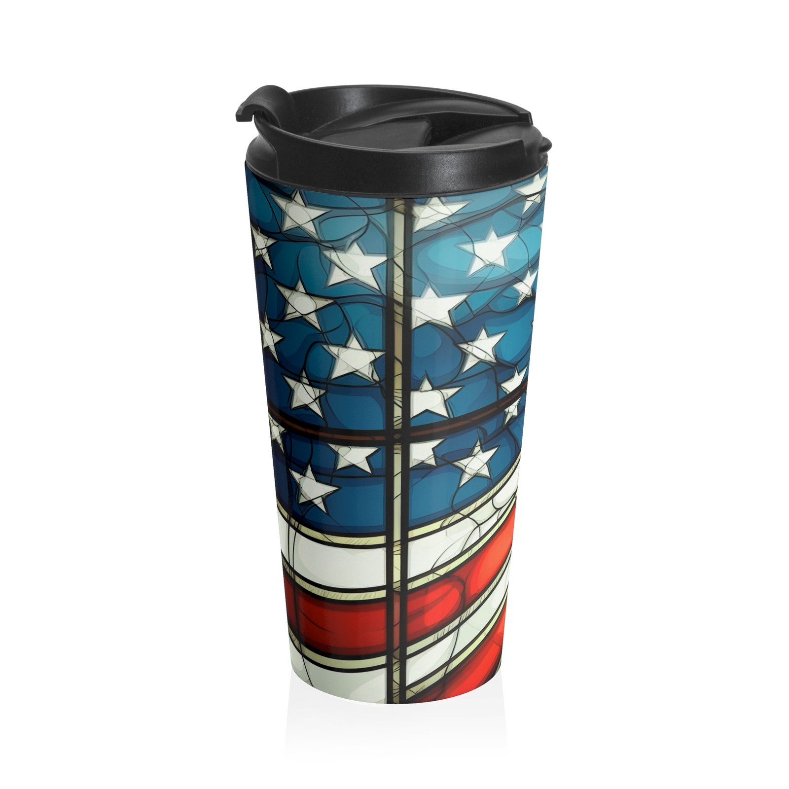 American Flag Travel Mug | Patriotic Stars and Stripes Stainless Steel