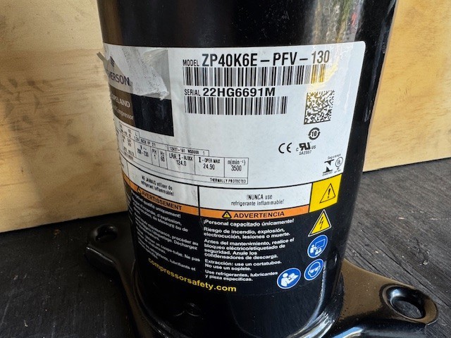 COPELAND COMPRESSOR ZP40K6E-PFV 3.5 TONS R410 208-230/1/60
