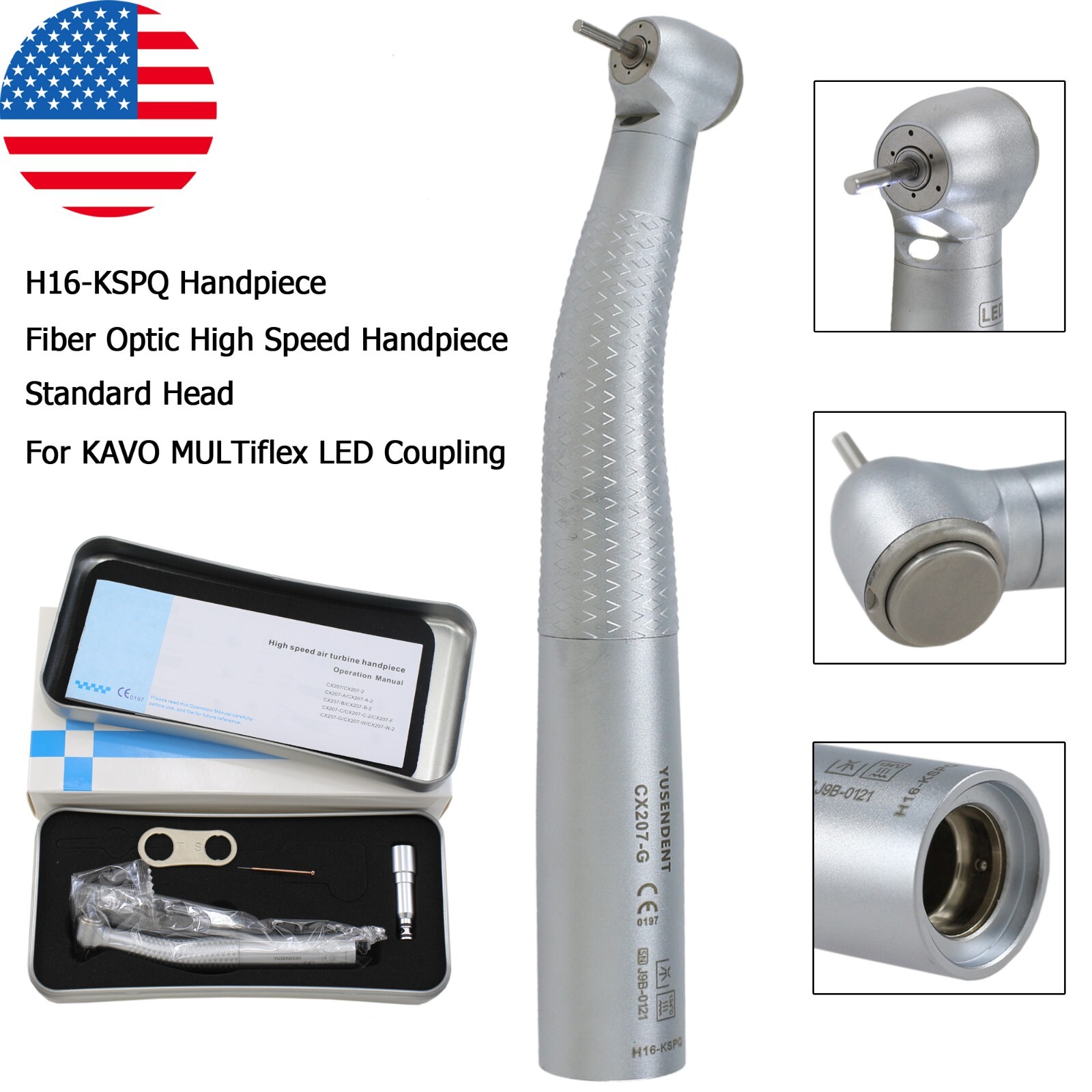 COXO Dental High Speed Handpiece Fiber Optic For KAVO MULTIflex Coupler 4 6 Hole