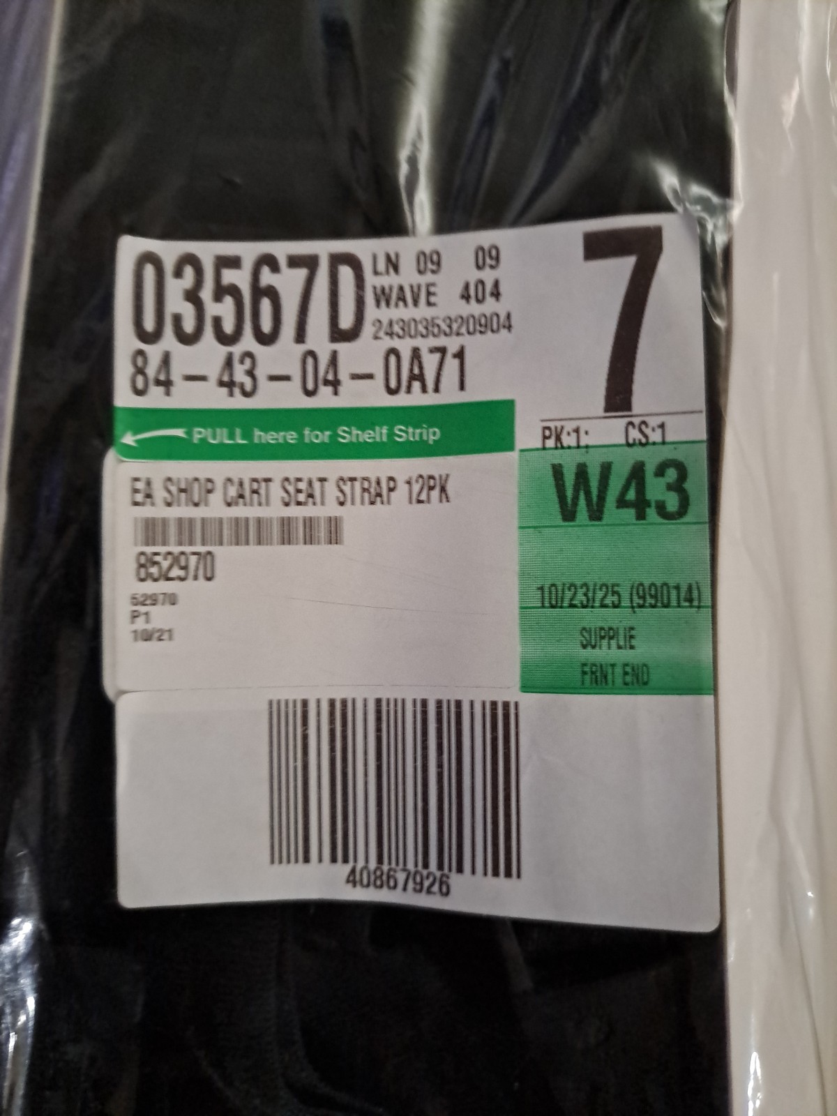 Shopping Cart Seat Strap 12 Pack.Black.10/23/2025.Safe-Strap Simplify Retail