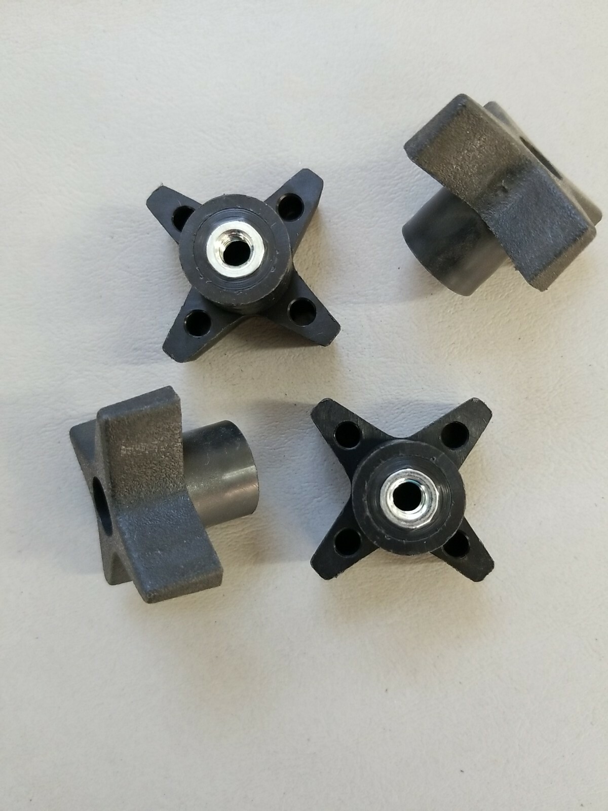(4) M6x1.0, 6mm Female Thread Plastic Head Screw On Clamping Nuts Knob Black