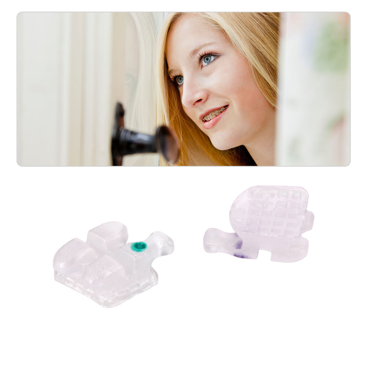 AZDENT Dental Orthodontic Ceramic Clear Brackets Braces MBT/Roth.022 Hooks 3 4 5