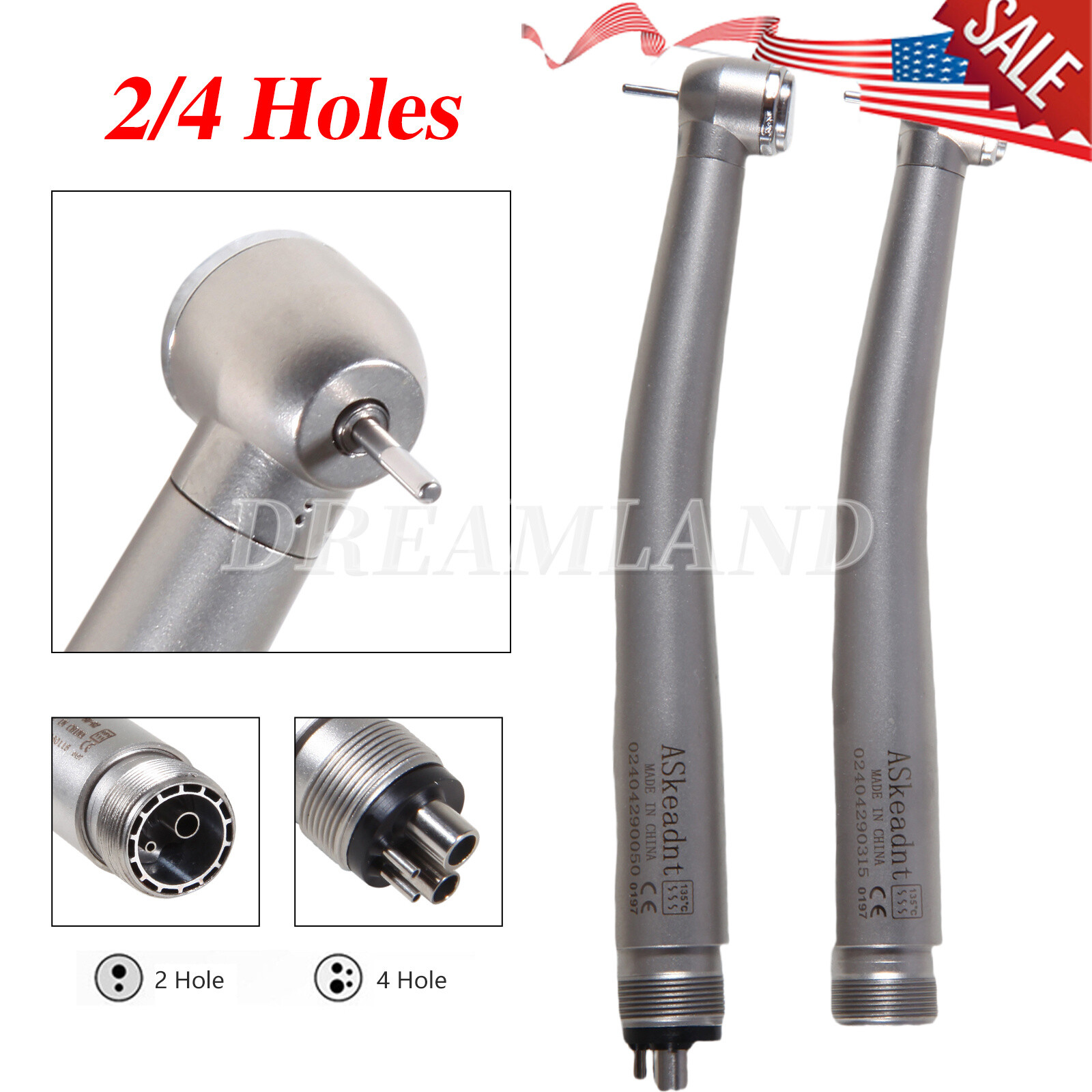 NSK Style Dental Fiber Optic LED E-generator/ High Speed Handpiece 4 Hole/2 Hole