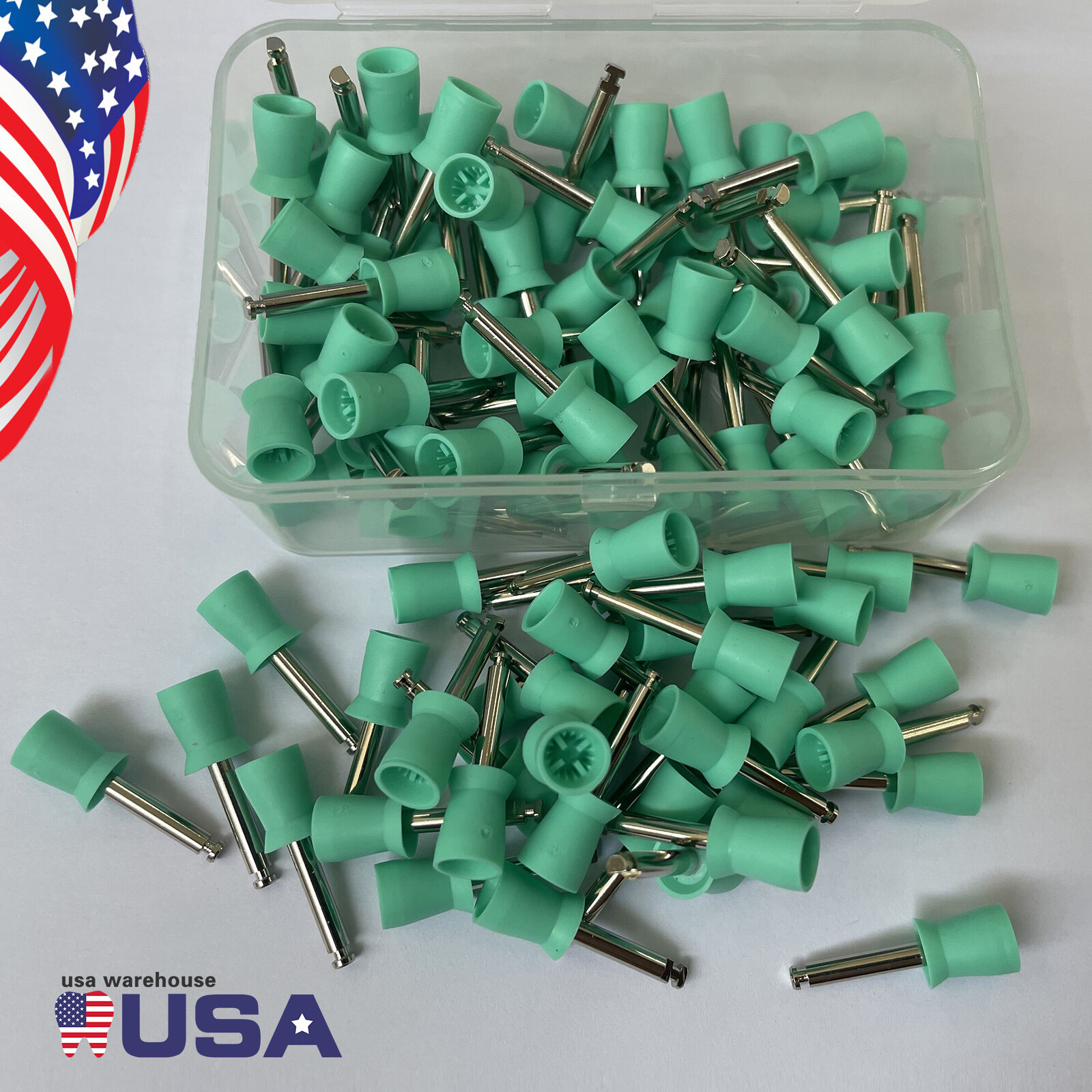 100pcs Dental Polishing Cups Prophy Cup Latch Type Brushes Rubber Color