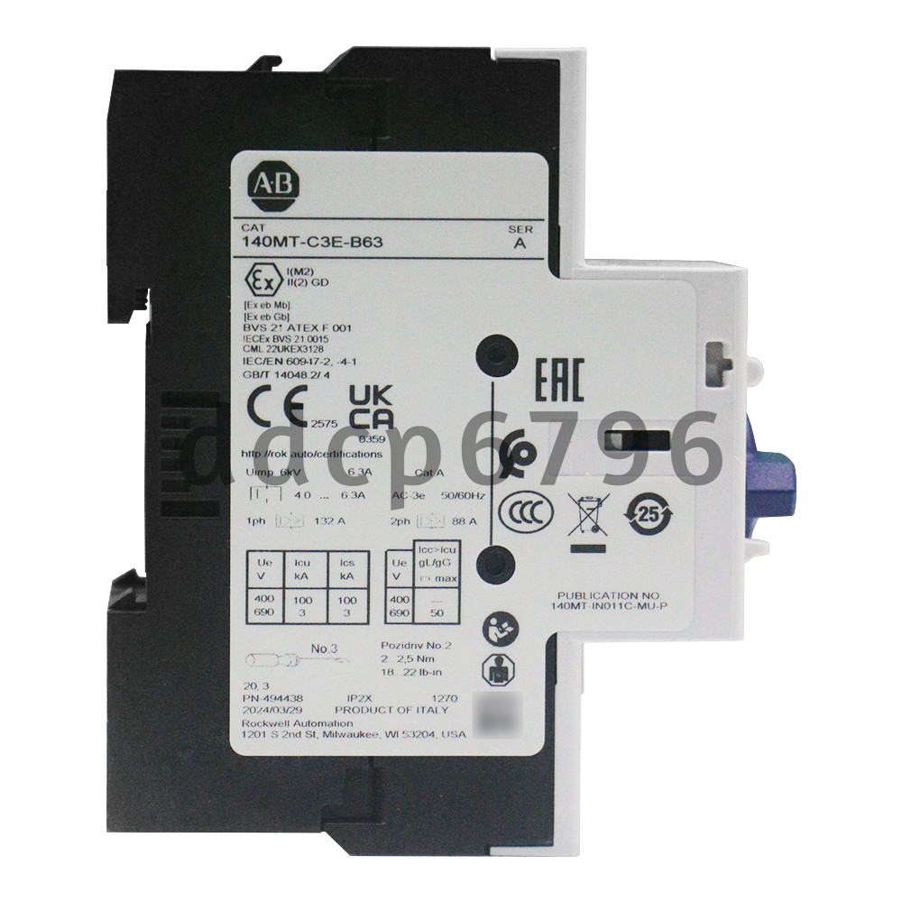 Allen Bradley 140MT-C3E-B63 Motor Protection Circuit Breaker New Brand AB