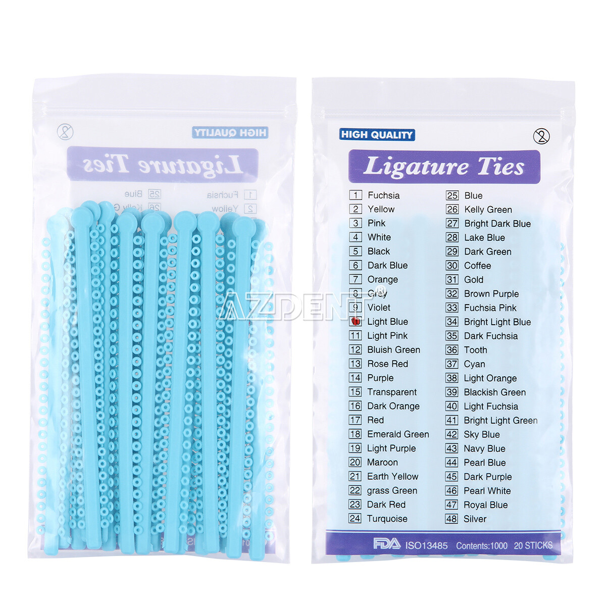 1000Pcs Dental Ortho Elastic Ligature Ties Rubber Bands 23Colours for Brackets