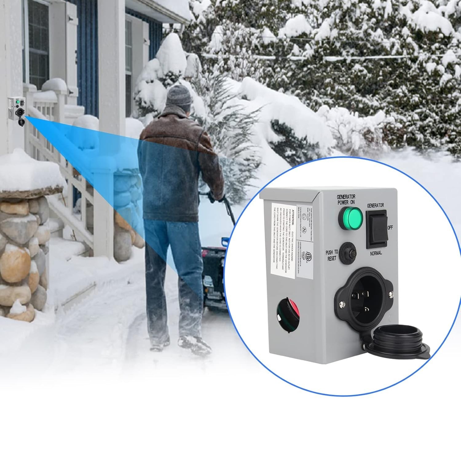 Durable 15 Amp Listed Manual Transfer Switch for Safe Indoor and Outdoor Use