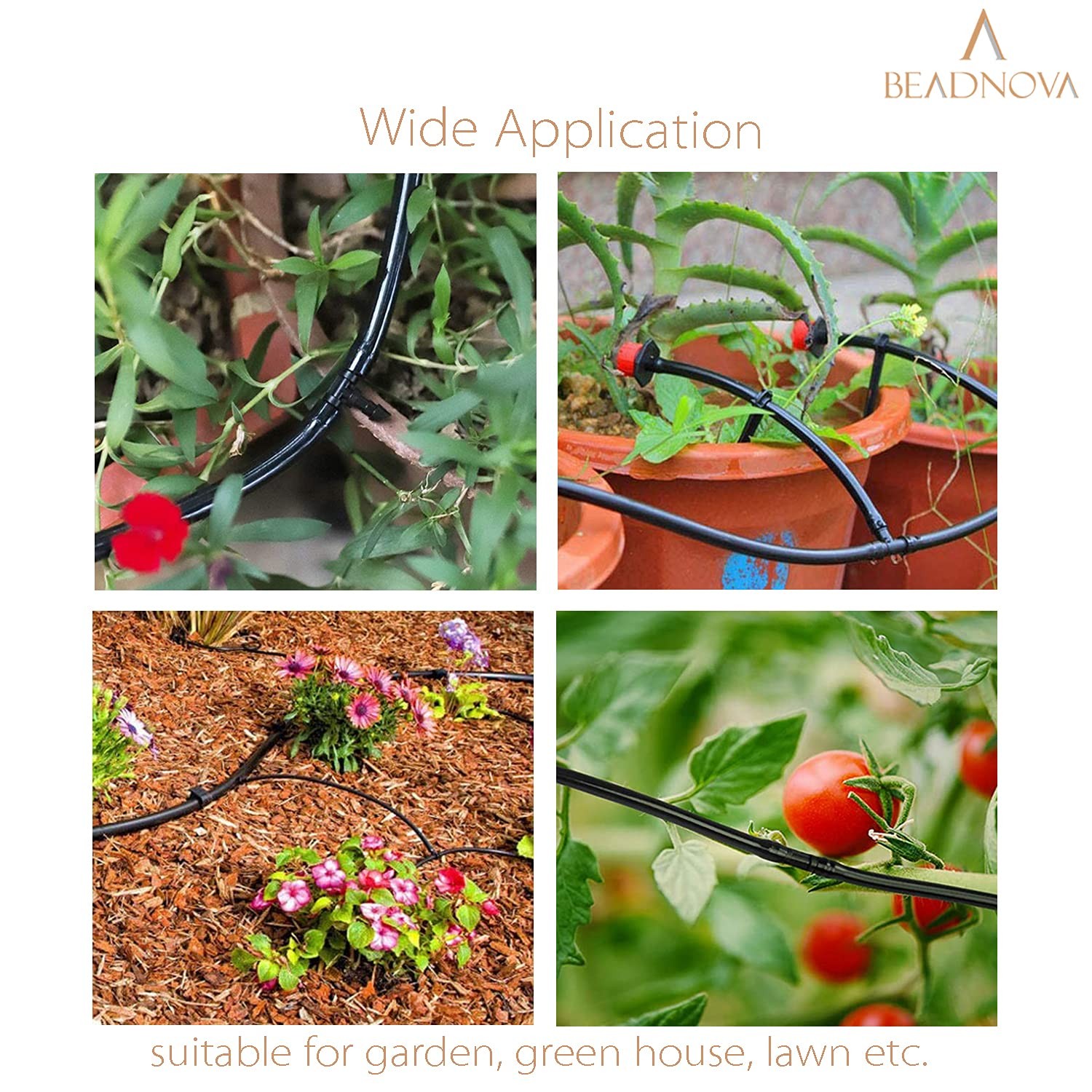 BEADNOVA Drip Irrigation Parts 80 Pcs Medium to Large Coverage Area, 80pcs