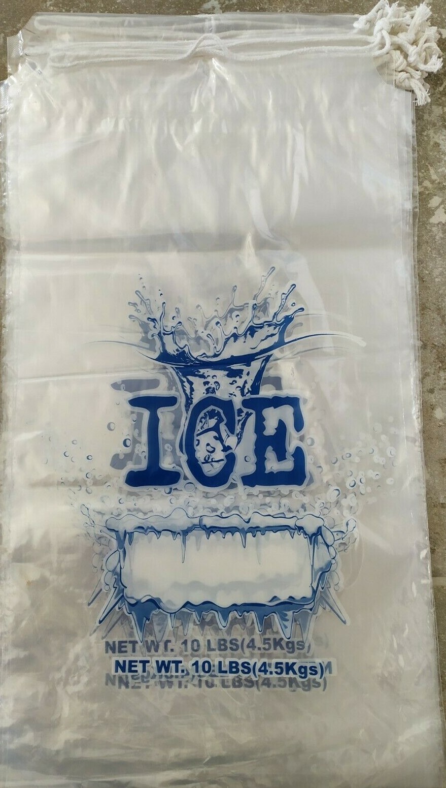 10 LB LBS Commercial Ice Bag Bags Drawstring 10/25/50/100/150/200/…/500/1000