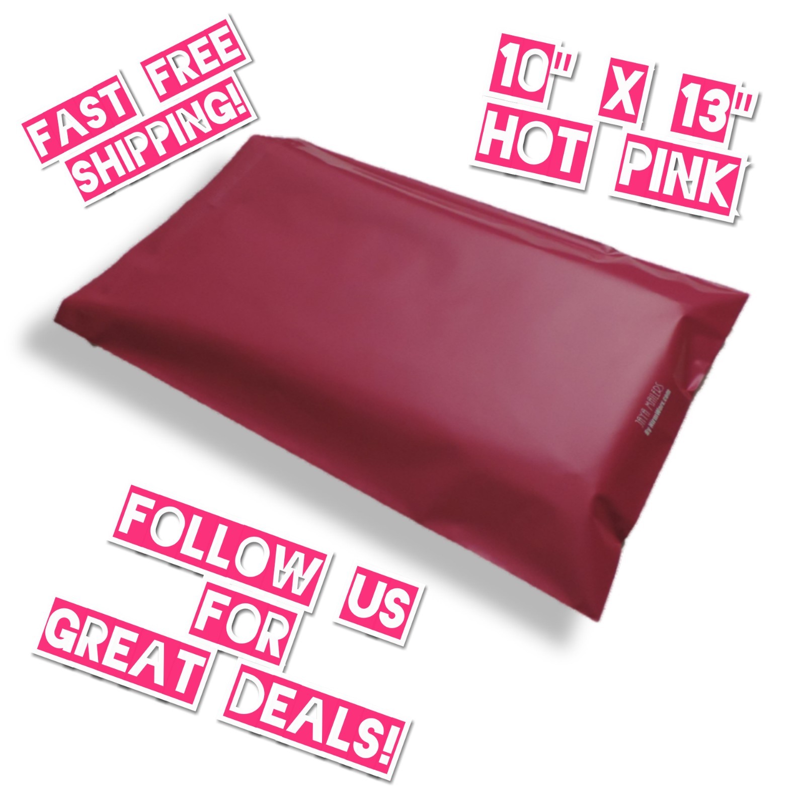 NirmWorx JayaMailers 10×13 Hot Pink designer poly mailers shipping envelopes