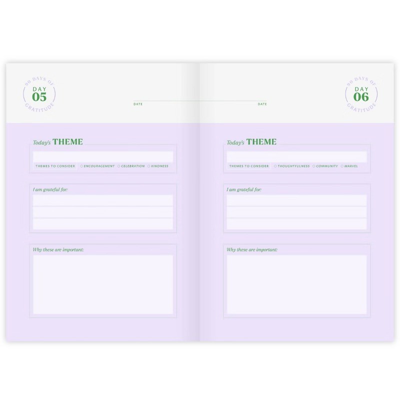 Green Inspired 8.5″x6″ ’90 Days of Gratitude’ Guided Journal 128 Pages