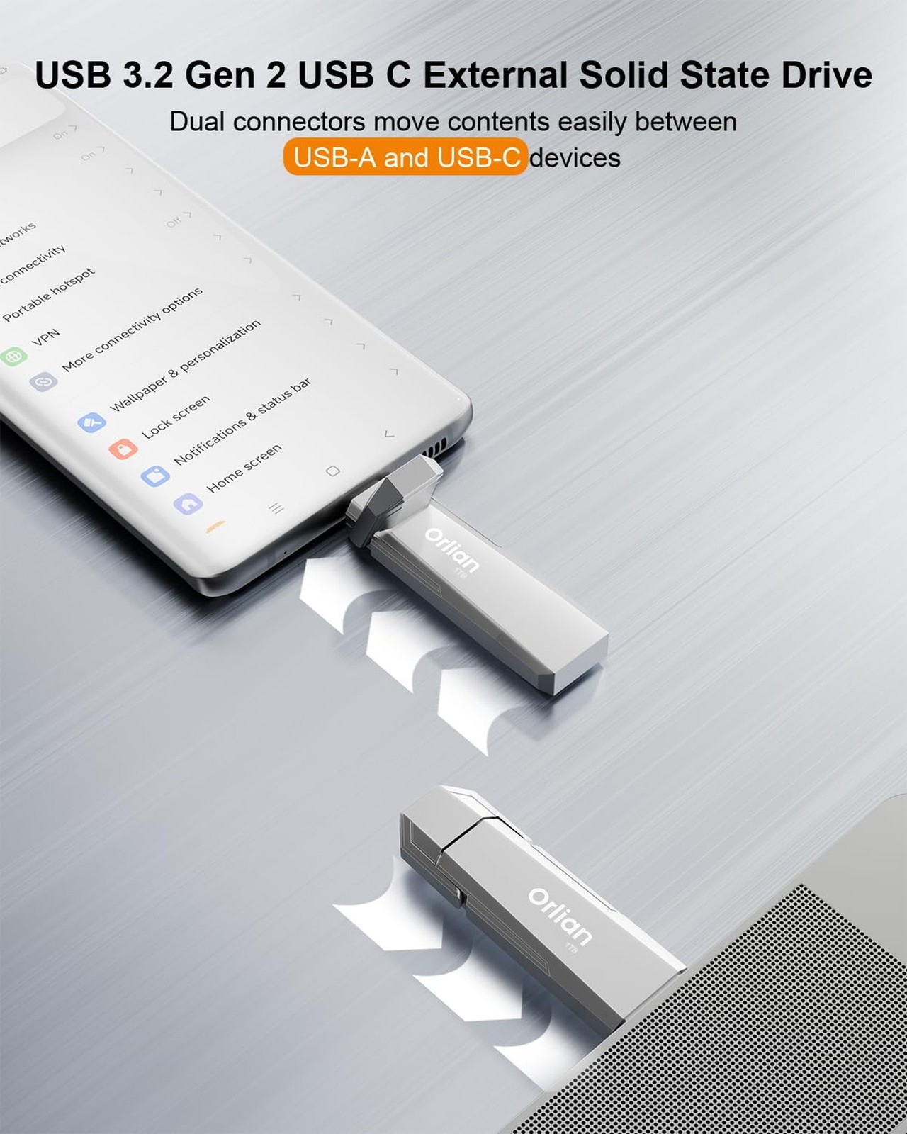 1TB External Portable SSD USB Solid State Drive Up to 1000MB/s USB 3.2 Gen 2 …