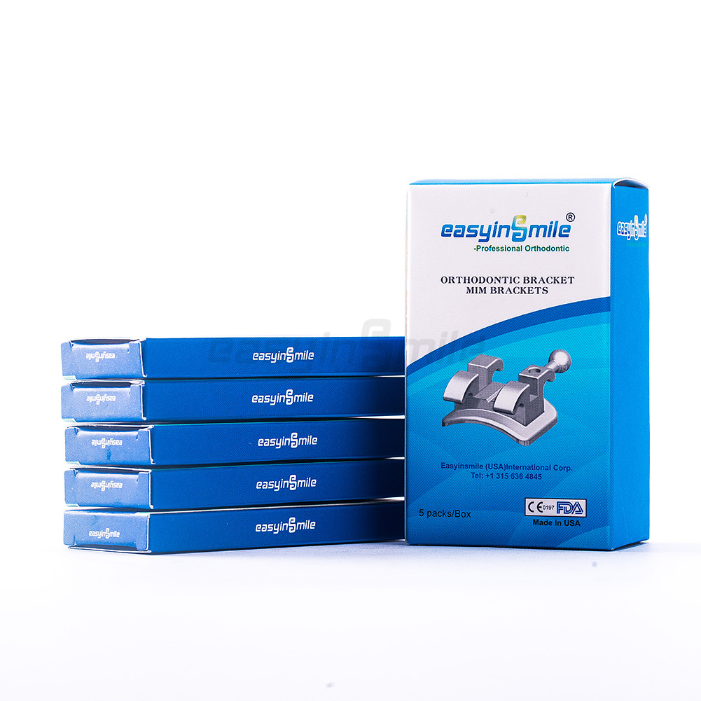 5Packs Dental Orthodontic Brackets Mini Metal MBT/Roth 022” 3/345Hooks Braces