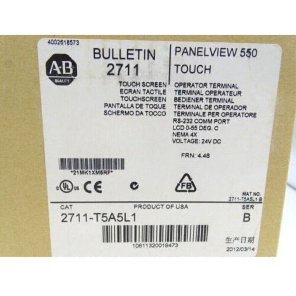 1PCS AB 2711-T5A5L1 SER B FRN 4.48 PANELVIEW 550 TOUCH OPERATOR PANEL