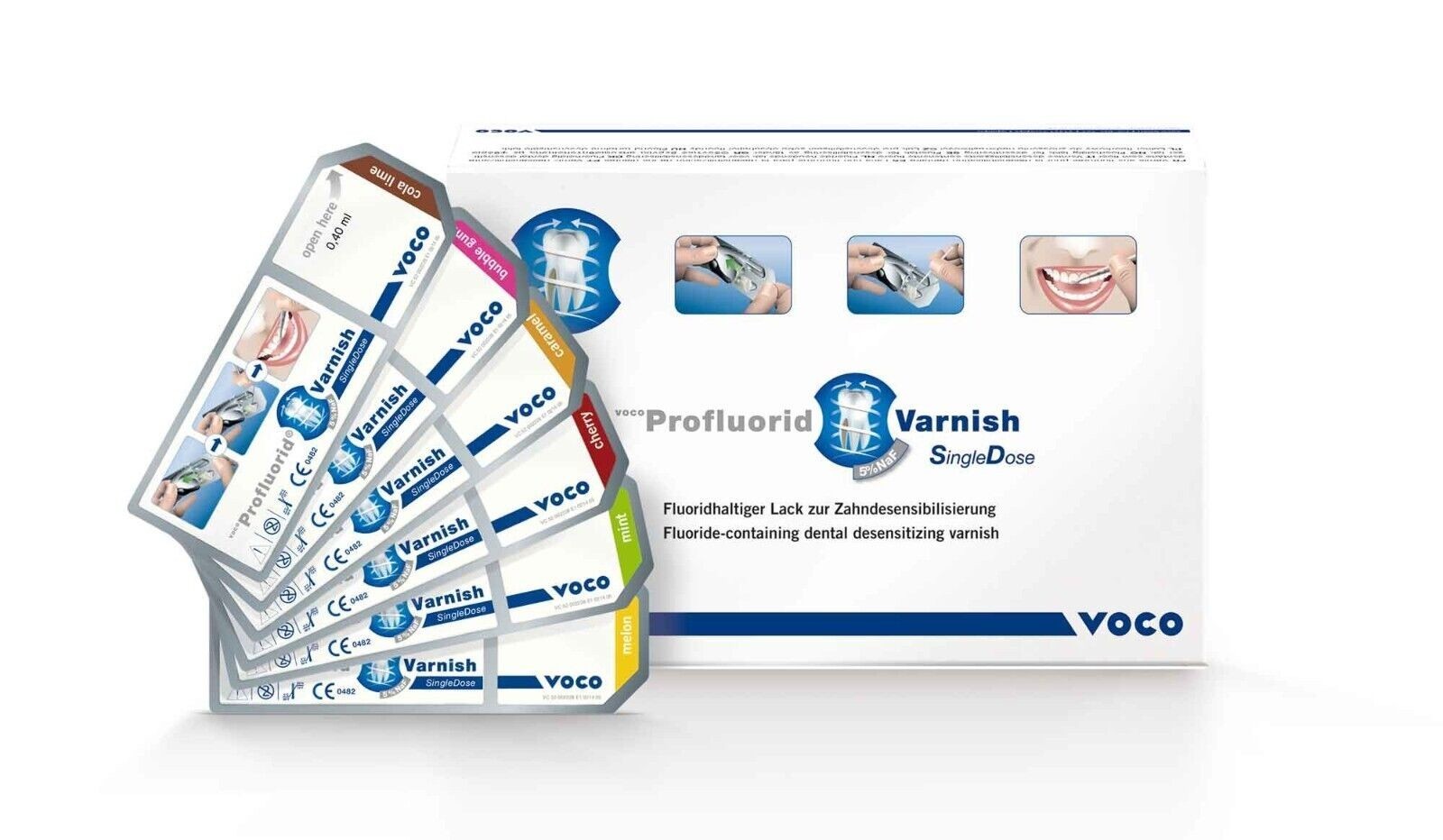 Voco Profluorid Varnish 10 Single Dose (Cherry, Melon, Caramel, Mint) Free Ship