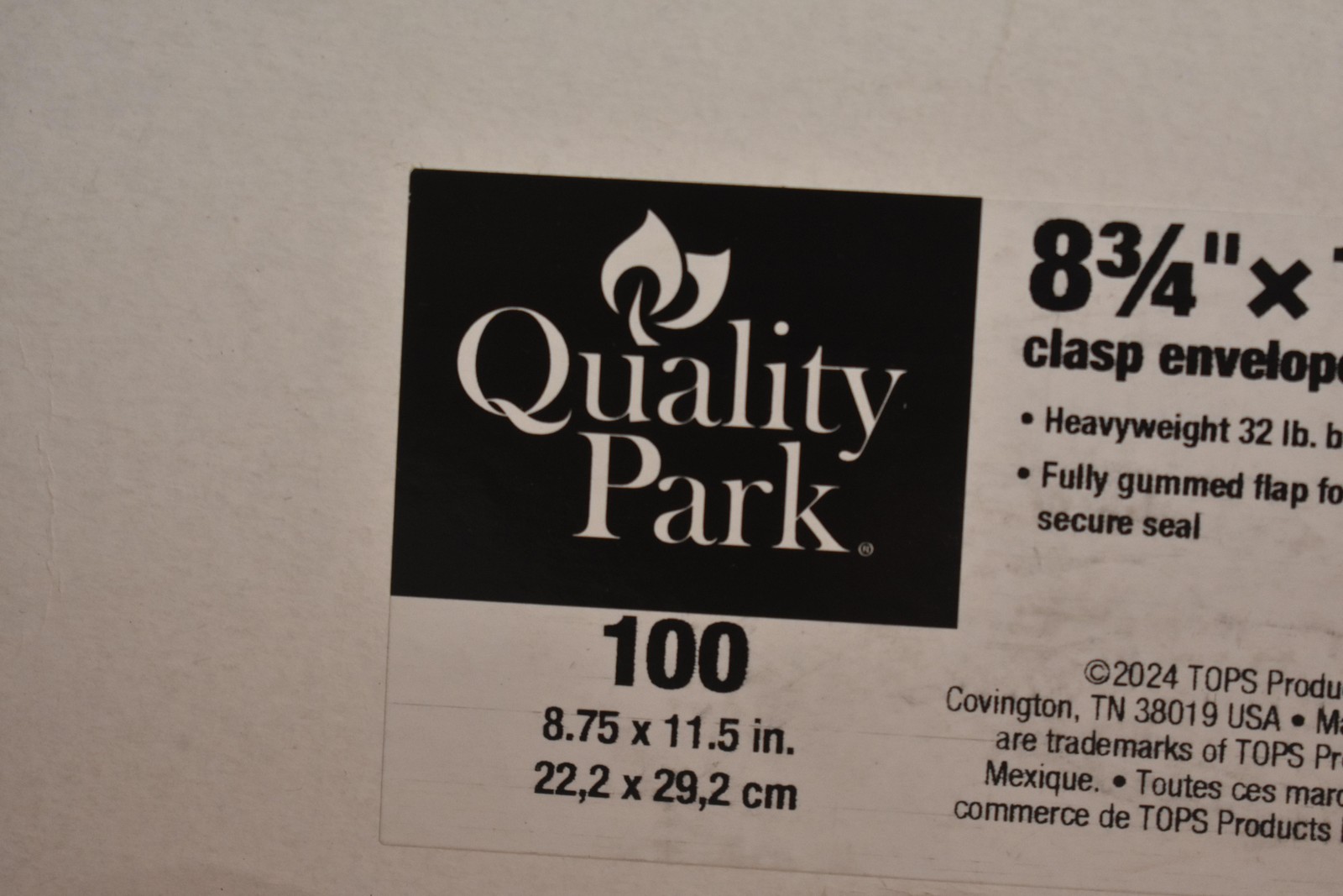 Quality Park 8 3/4 X 11 1/2 Clasp Envelopes 100 Count 32 Lb Brown Kraft 37787