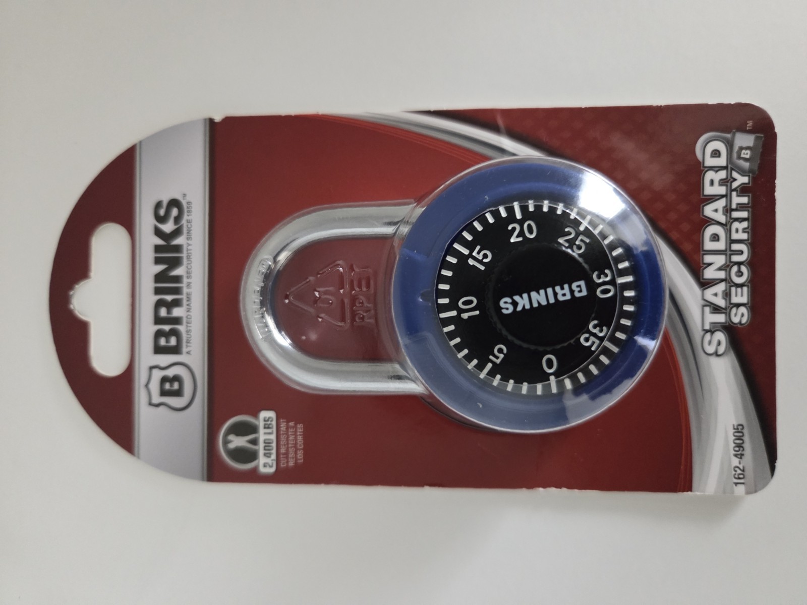 Brinks 2″ Dial Resettable Combination Padlock Steel Body/Shackle 162-49005