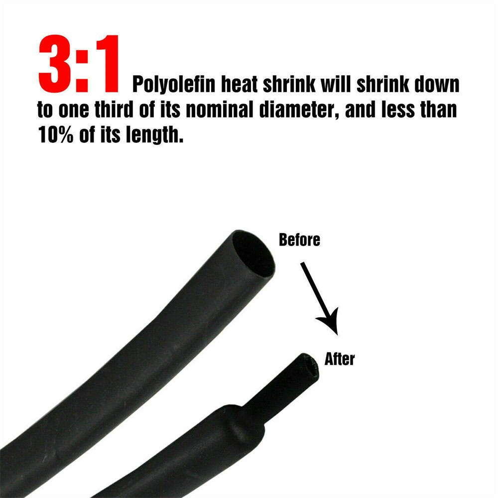 10 ft Dual Wall Adhesive Glue Lined Φ1/4″ (6.4mm) Heat Shrink Tubing 3:1 Ratio