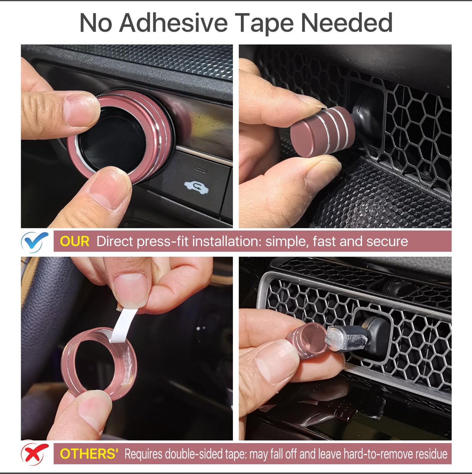 Car Interior Knob Cover Kit, Compatible with Honda Civic 2022-, CRV 2023-2026