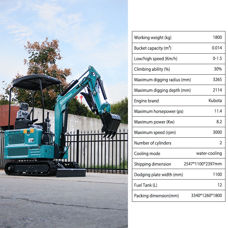 4,000 lbs Mini Excavator, EPA Certified USA KUBOTA Diesel Machine