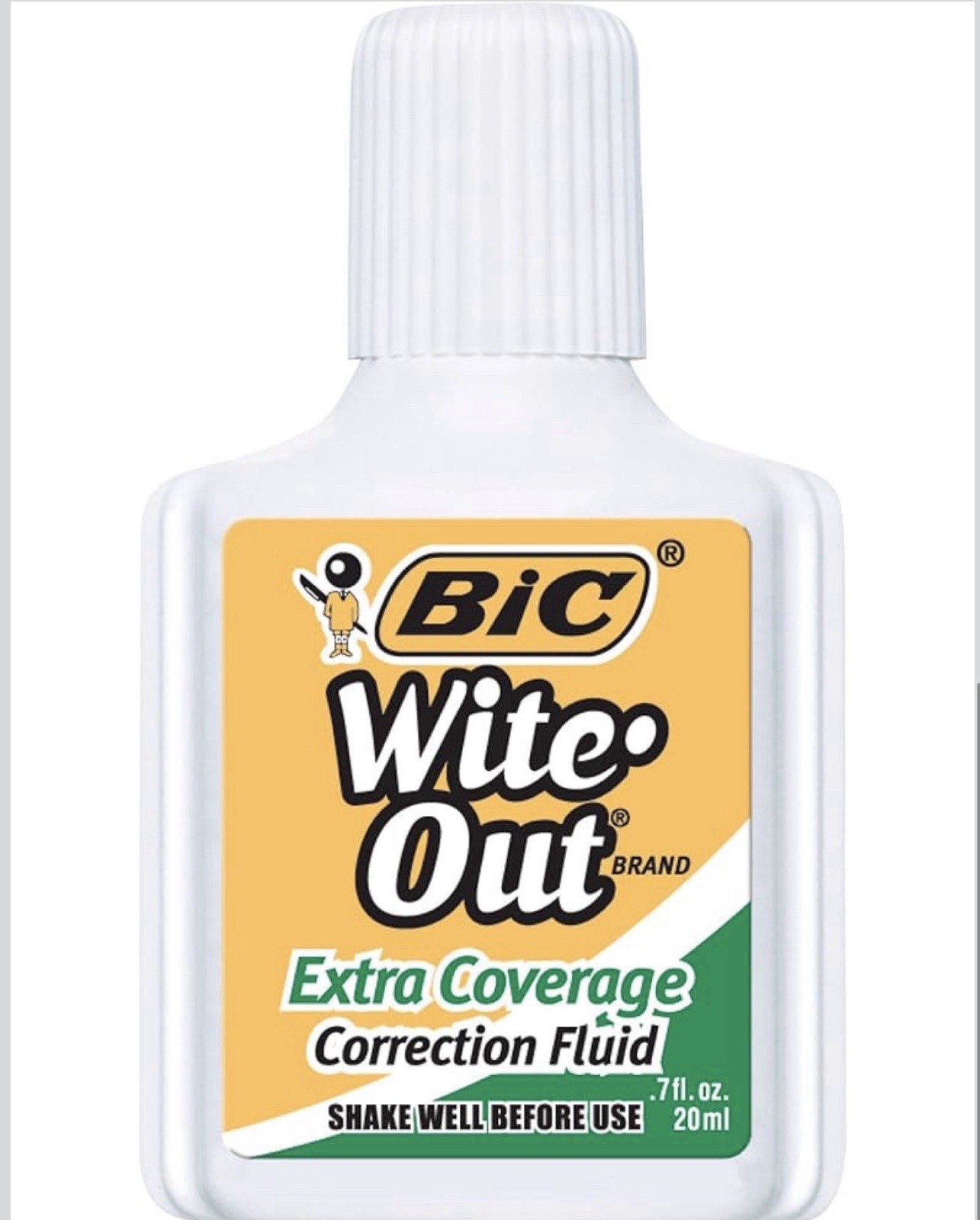 BIC Wite-Out Extra Coverage Correction Fluid 20mL White 12 Pack New