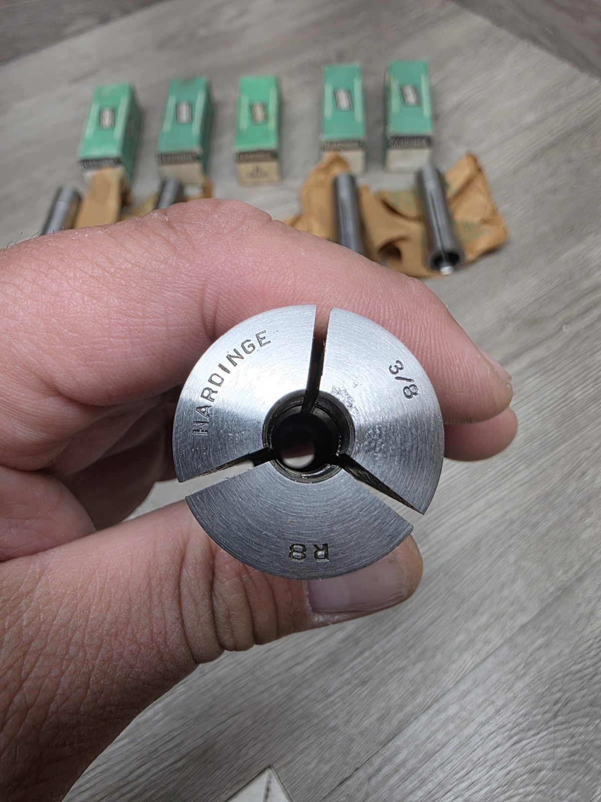 LOT OF 10 ASSORTED R8 COLLETS 1/8″ TO 11/16″ SIZE RANGE HARDINGE MSC +