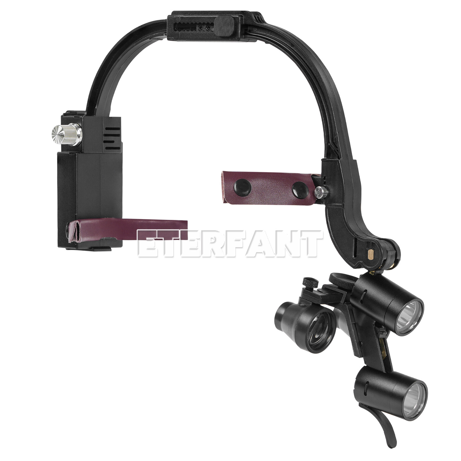 3.5X Dental Surgical Headband Binocular Loupes with 5W LED Head Light 2 Leds