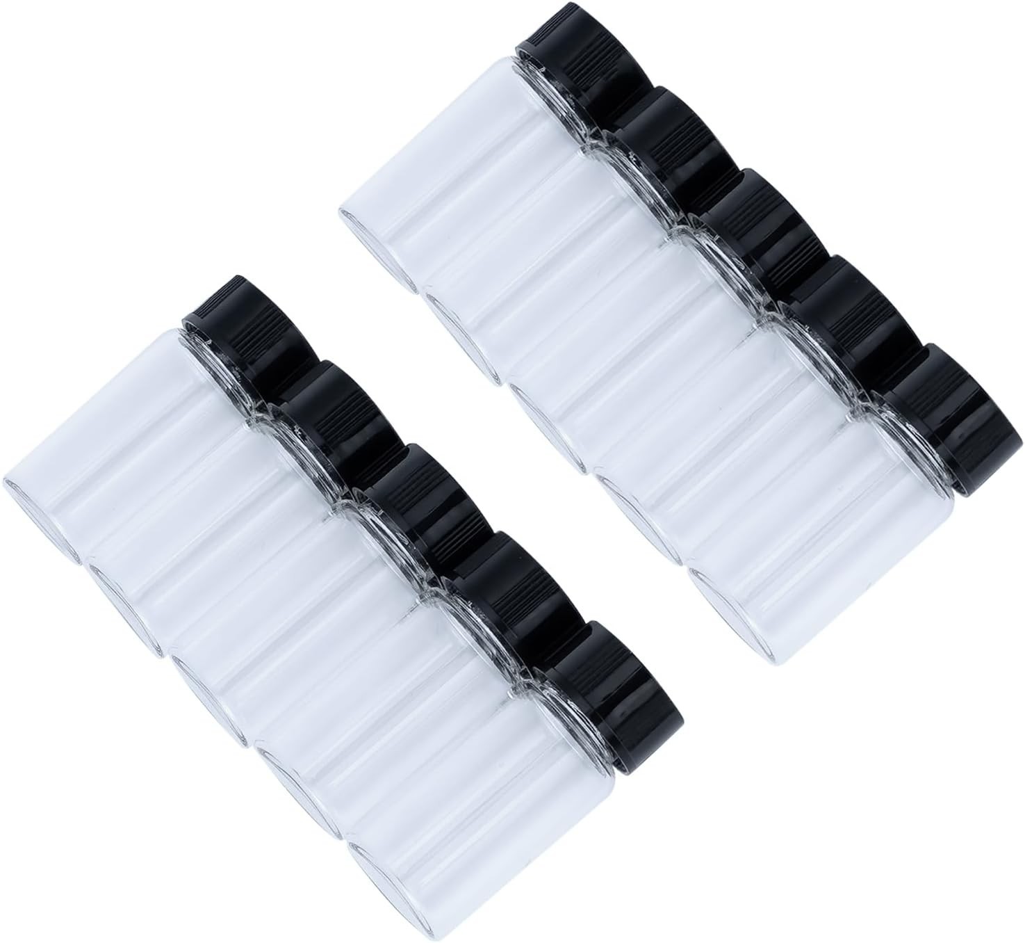 2 or 10 Pc 5ml Mini Clear Glass Vials with Plastic Screw Caps for Essential Oils