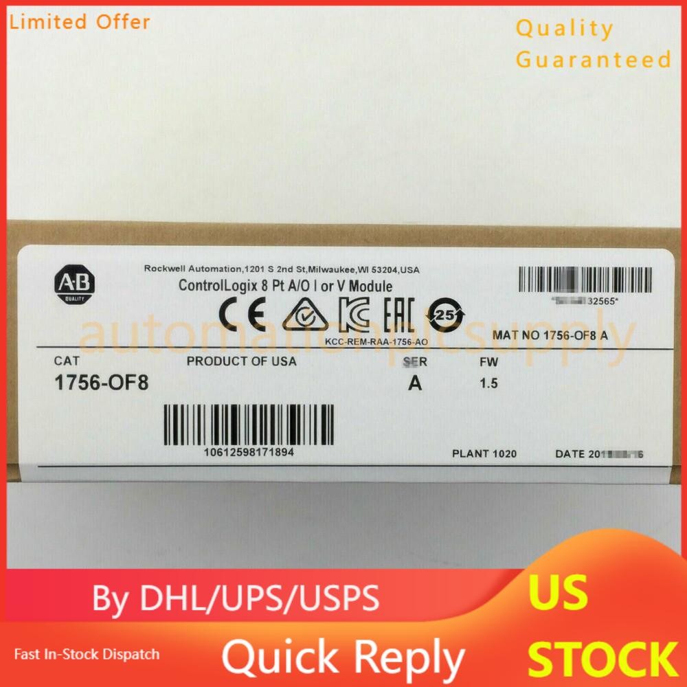 Factory Sealed AB 1756-OF8 SER A ControlLogix 8 Pt Output Module US Free Tax