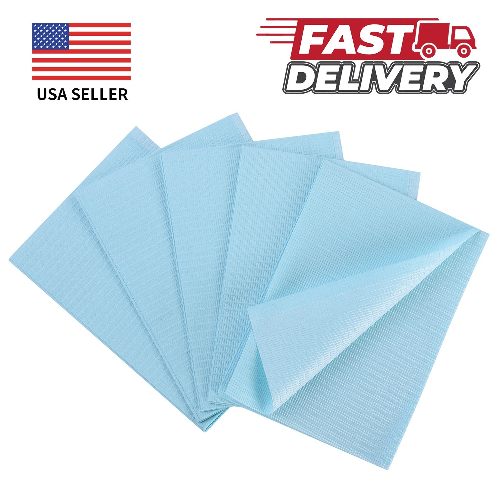 Blue Disposable Dental Bibs 3-Ply Medical Tattoo Towel 13″x18″-Up to 2000