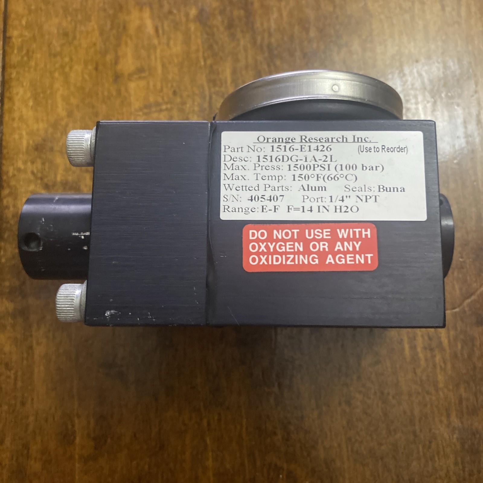 orange research inc cryogenic level gauge 1516-e1426