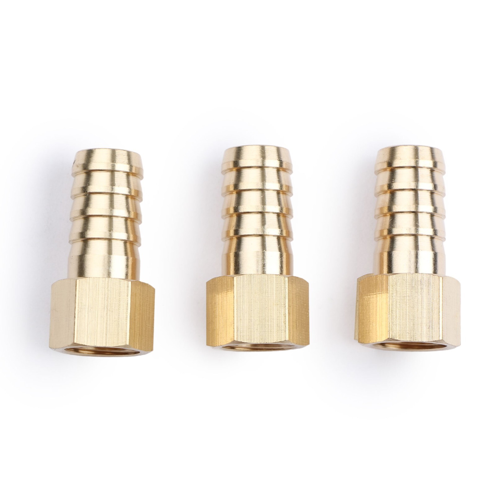 U.S. Solid 3pcs Brass Hose Fitting Pipe Adapter 1/2″ Barb To 1/4″ NPT Female