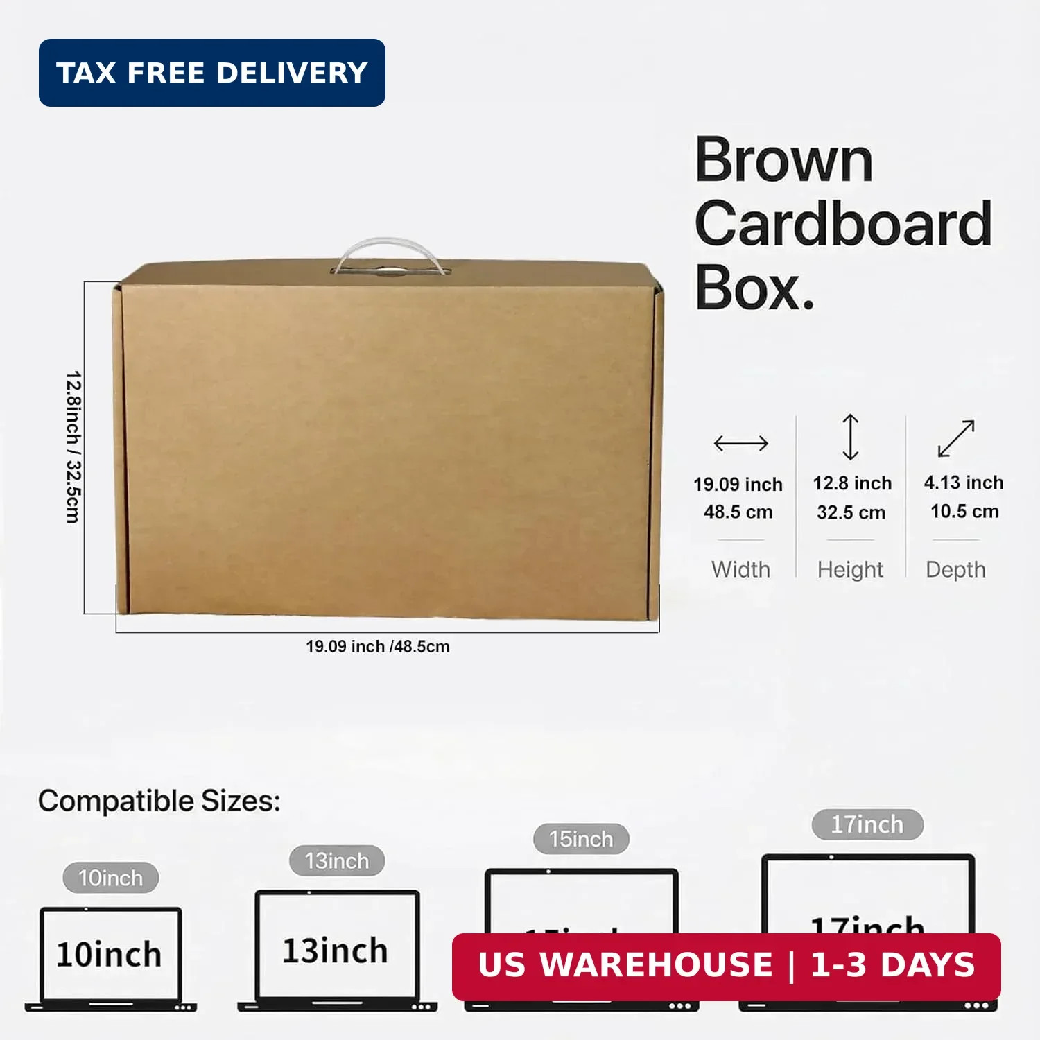 Laptop Shipping Box with Protection Foam for 11-17 Inch Notebook, Cardboard Lapt