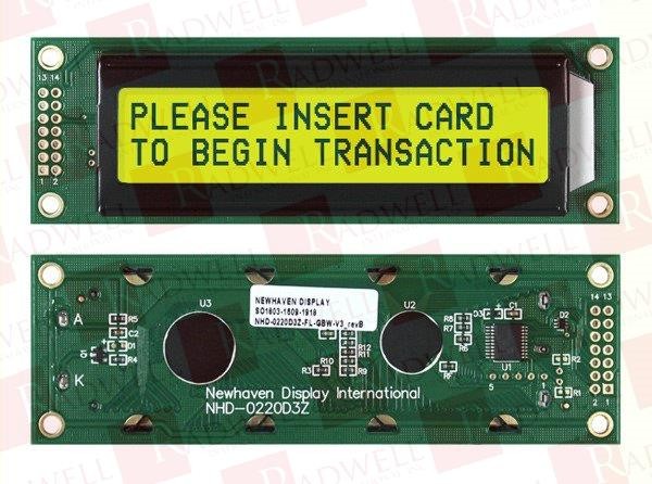 NEWHAVEN DISPLAY NHD-0220D3Z-FL-GBW-V3 / NHD0220D3ZFLGBWV3 (BRAND NEW)
