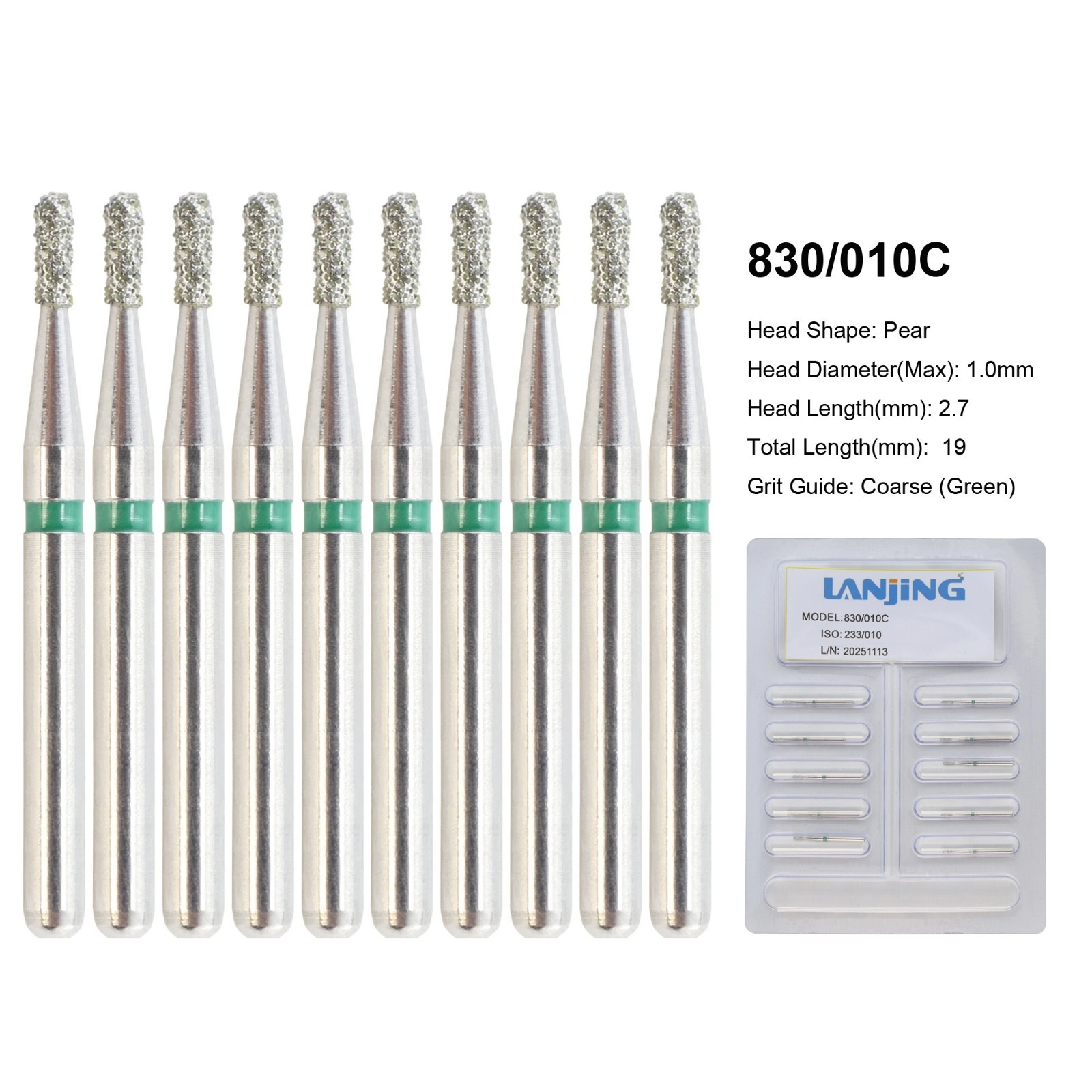 Wave Dental Carbide Bur FG Diamond Burs Football Pear Round End Taper High Speed