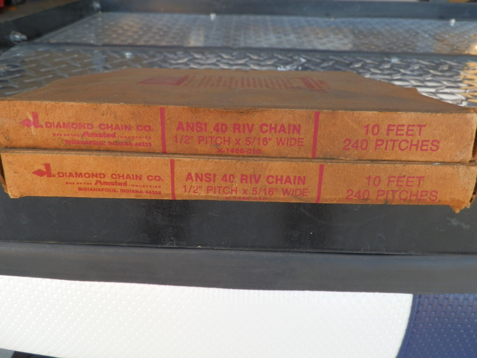 20 FT Diamond Number 40 Roller Chain ANSI # 40 Wide 10 FT X 2 = 20FT