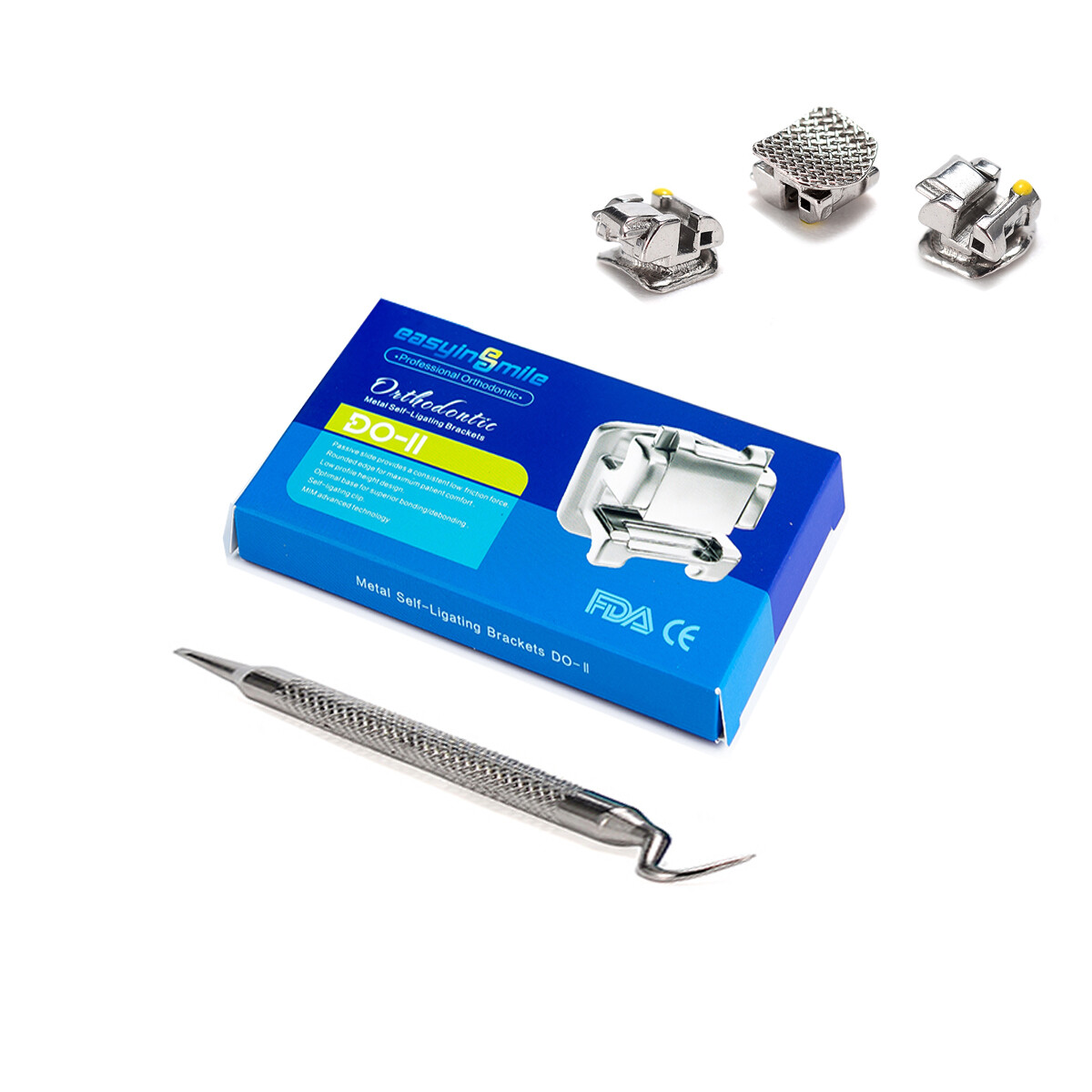 Dental Self-ligating Orthodontic Brackets Metal Passive Roth/MBT 022 3/345 Hooks