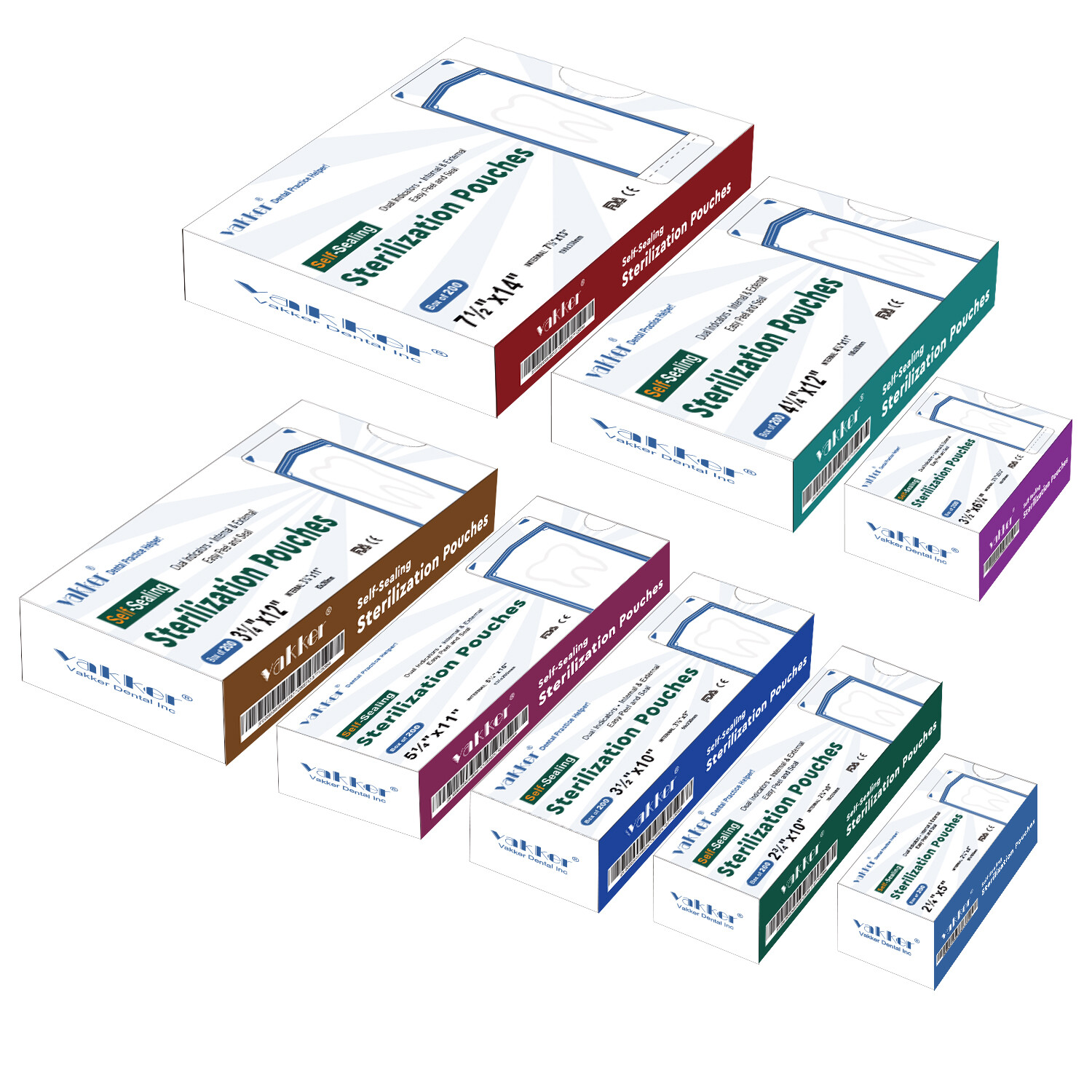Self Sealing Sterilization Pouches Autoclave Pouch, Disposable Sterilizer Bags