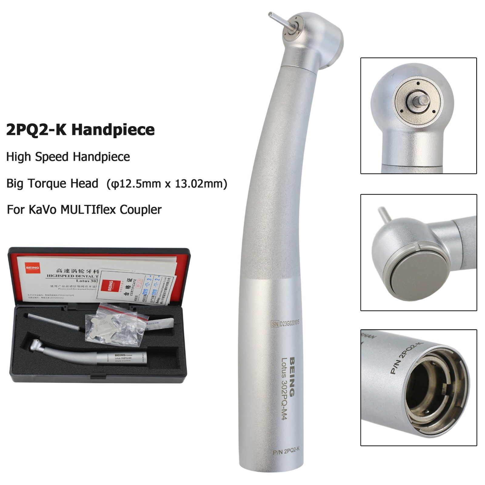 BEING Dental High Speed Turbine Handpiece For KAVO MULTIflex NSK Coupler 4 Hole