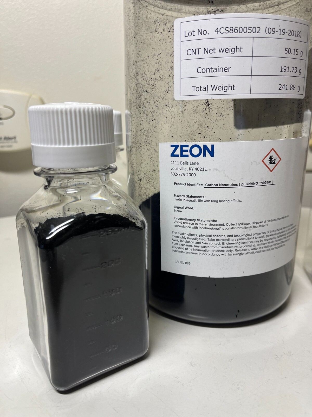 Over 5 grams dry wt. research grade SWCNT Single Wall Carbon Nanotubes SWNT