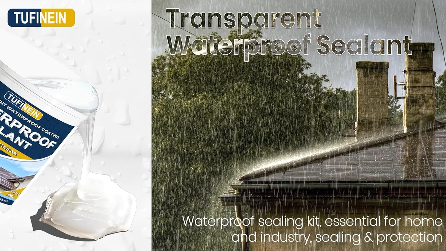 Waterproof Sealant 17.6Oz Clear, Transparent Waterproof Coating Water-Based Inv