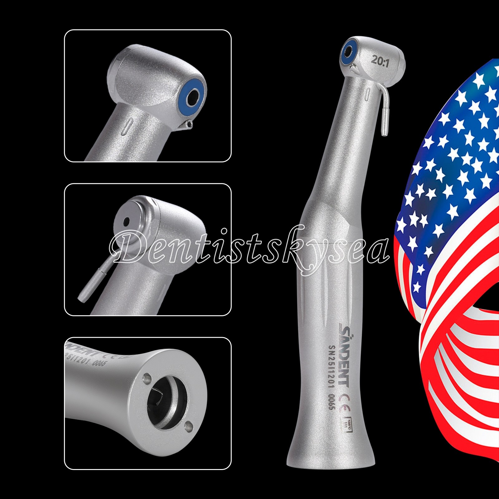 Dental Implant 20:1 Reduction Low Speed Contra Angle Handpiece Fit NSK E-type Y