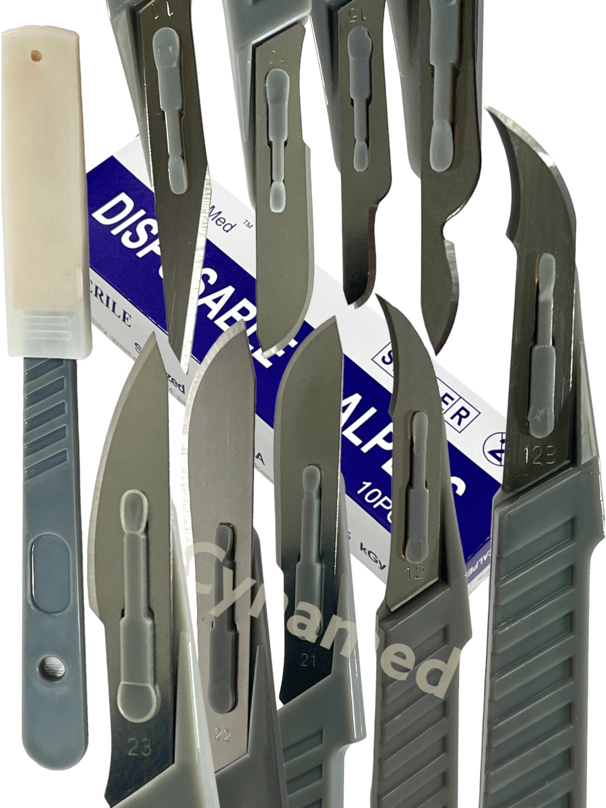 New Disposable Scalpel Blades With Plastic Handle ( Box of 10 ) Sterile Surgical